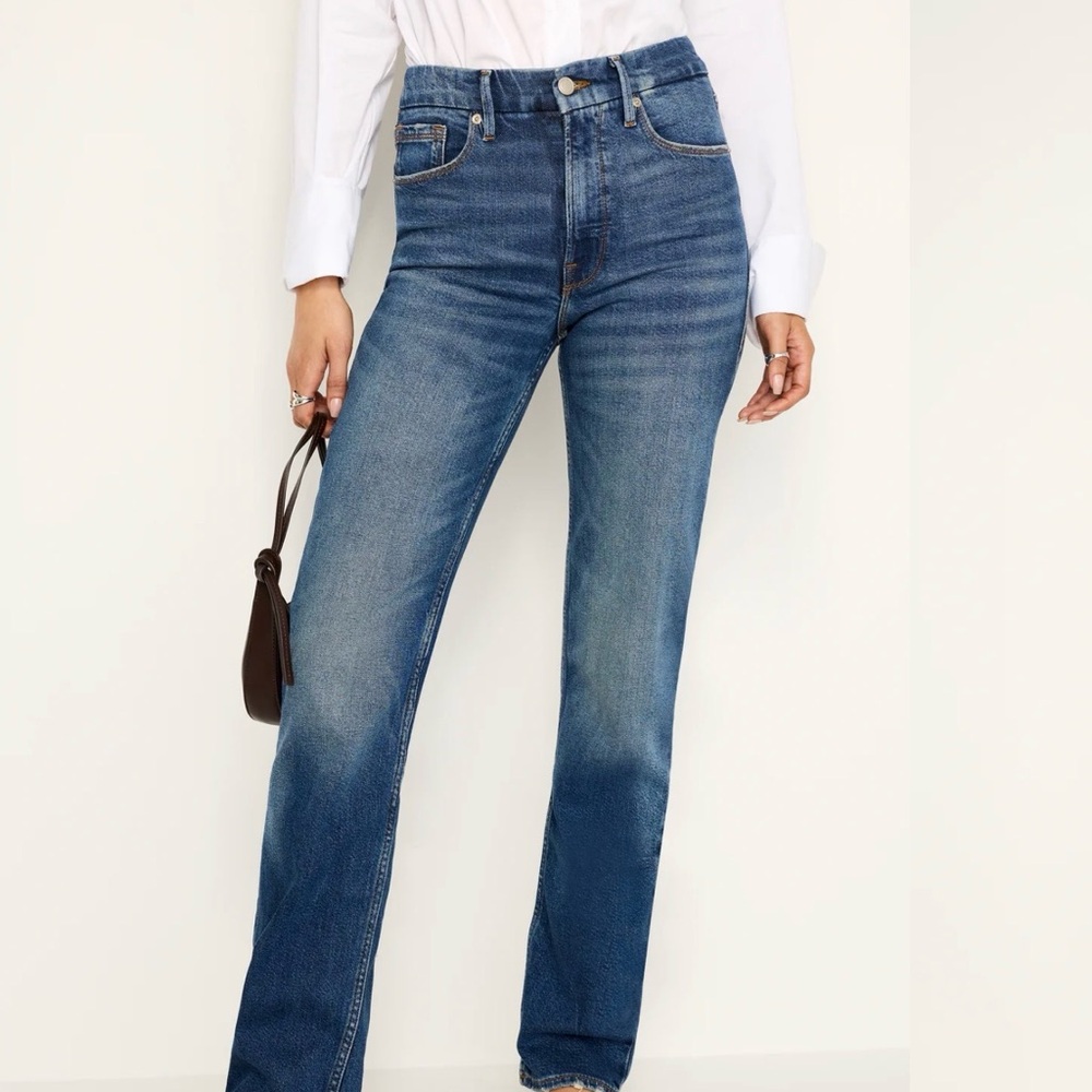 Good American Blue Straight Leg Jeans